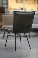 3 x luxe eetkamerstoel Sanne Jess Design leer Luxor Grey, Drie, Metaal, Zo goed als nieuw, Ophalen