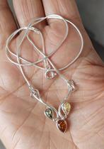 zilveren ketting/collier met Barnsteen(Amber) zilver 925, O.T., Nieuw, Ophalen of Verzenden, Orientaltemptation@hotmail.com