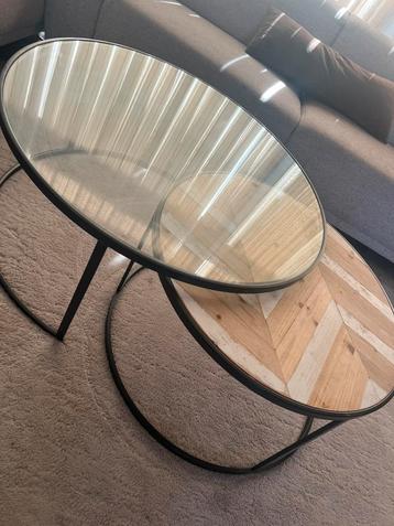 Set van 2 salontafel glas