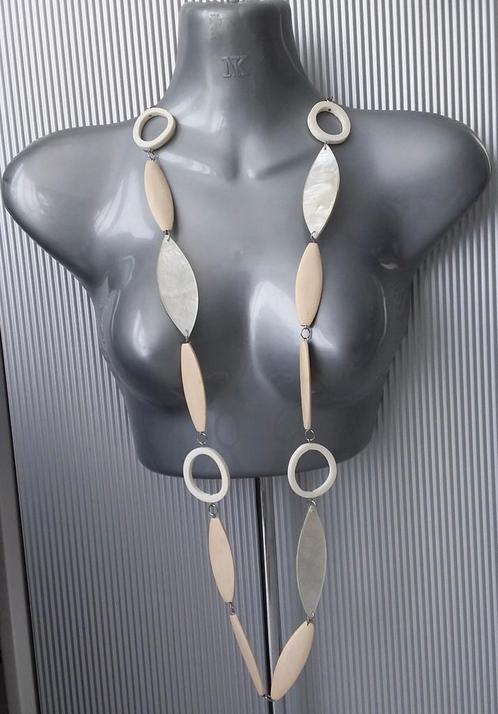 Manouk - ketting met been - NIEUW, Sieraden, Tassen en Uiterlijk, Kettingen, Nieuw, Steen of Mineraal, Beige, Verzenden