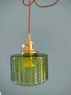 Glas groen, Huis en Inrichting, Lampen | Hanglampen, Ophalen of Verzenden, Zo goed als nieuw, Glas, Minder dan 50 cm