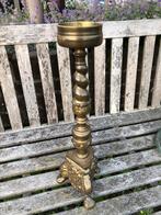 Zware vintage kandelaar brons of messing kerk, Ophalen of Verzenden, Koper of Brons