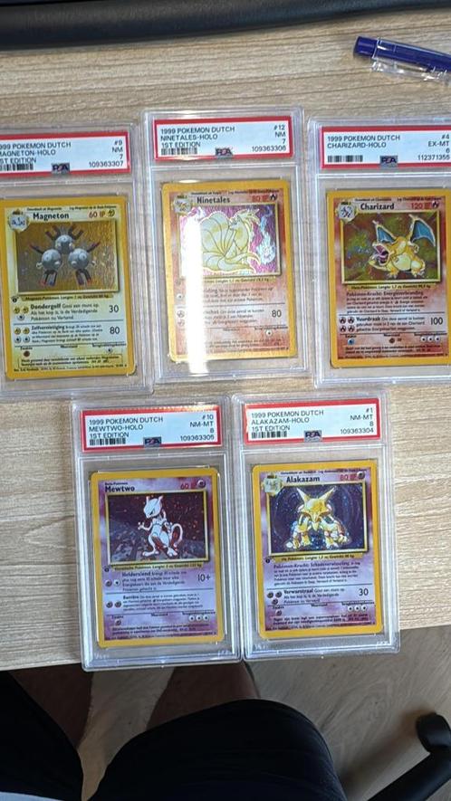 PSA slabs Baseset Pokemon Holo Dutch, Hobby en Vrije tijd, Verzamelkaartspellen | Pokémon, Nieuw, Losse kaart, Foil, Ophalen of Verzenden