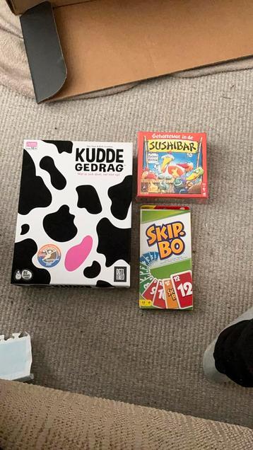 3 nieuwe gezelschapsspelen: Kuddegedrag, Sushibar en Skip Bo beschikbaar voor biedingen