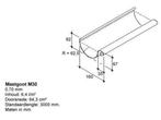 Zinken Dakgoot (Mastgoot) M30 voorzien van een kopschot, Nieuw, Ophalen of Verzenden, Dakgoot, Zink
