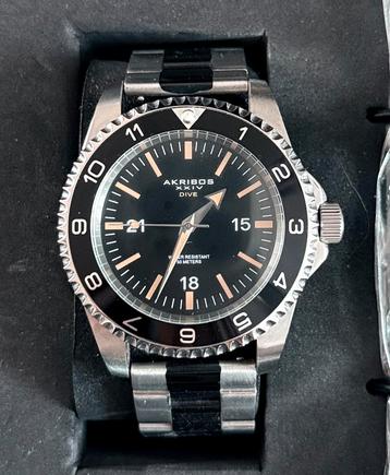 Akribos XXIV Divers Black/Steel Ø46 mm beschikbaar voor biedingen