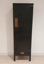 Smalle, zwarte chinese kast met 1 lade en 2 planken., 1 of 2 laden, Ophalen, 50 tot 100 cm