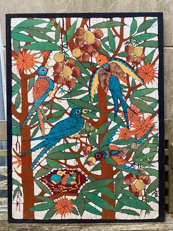 Vogels - Groot werk op zijde beschikbaar voor biedingen