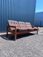 Vintage design bank domino teak deens, Ophalen, Gebruikt, 150 tot 200 cm, Tweepersoons
