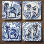 Leonberger Delfts Blauw onderzetters met houder, Ophalen of Verzenden, Nieuw, Glas of Kopje