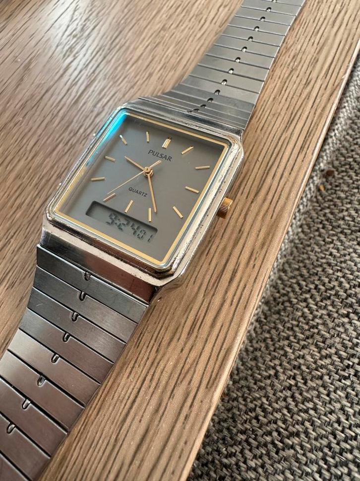 Vintage Pulsar Ana-Digi 1981 (V041-5190), Sieraden, Tassen en Uiterlijk, Horloges | Heren, Zo goed als nieuw, Overige merken, Staal
