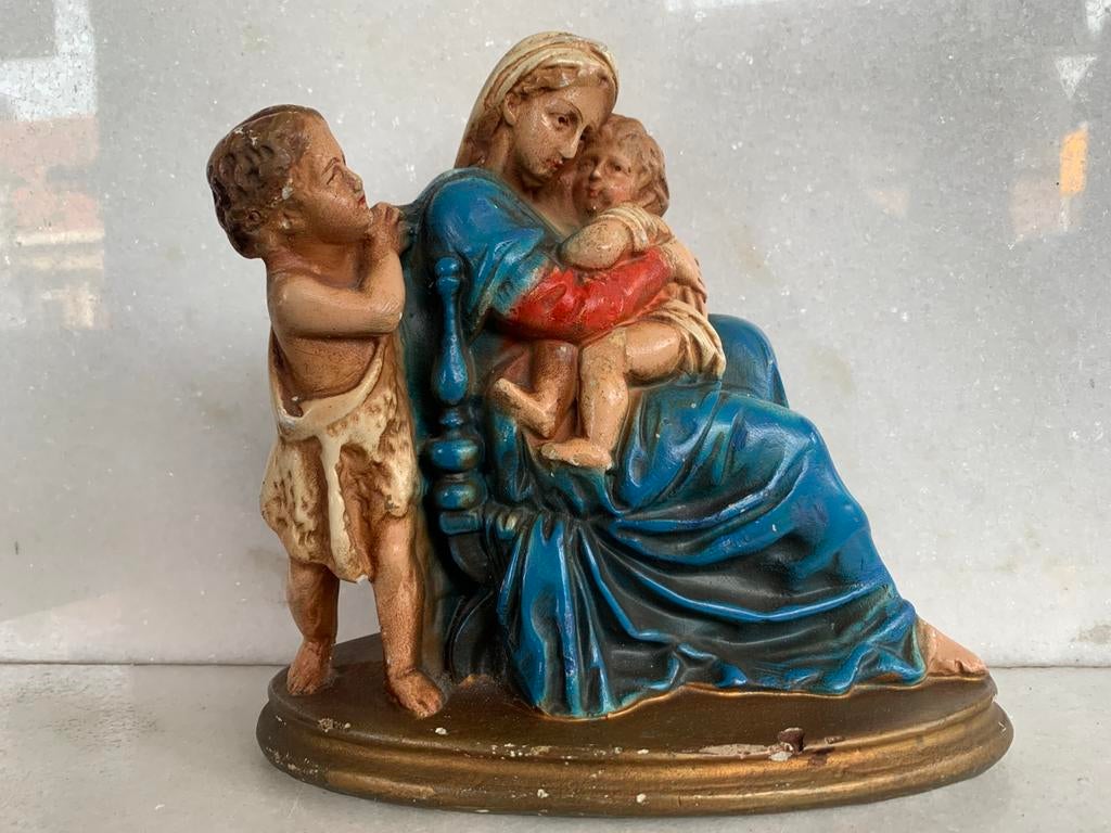 Maria met kindje jezus en St. Janneke/ gips, Ophalen of Verzenden