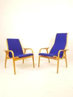 Yngve Ekström fauteuils opknappers ploegstof kobalt blauw, Gebruikt, ., 75 tot 100 cm, Ophalen of Verzenden