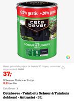 2 x 3 ltr ceta bever beits antraciet, Nieuw, Beits, Ophalen of Verzenden, Grijs