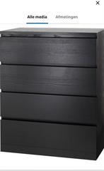 IKEA Ladekast Zwart 80x100 cm, Gebruikt, 5 laden of meer, 100 tot 150 cm, 25 tot 50 cm