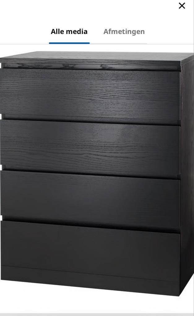 IKEA Ladekast Zwart 80x100 cm, Huis en Inrichting, Kasten | Ladekasten, Gebruikt, 100 tot 150 cm, 50 tot 100 cm, 25 tot 50 cm