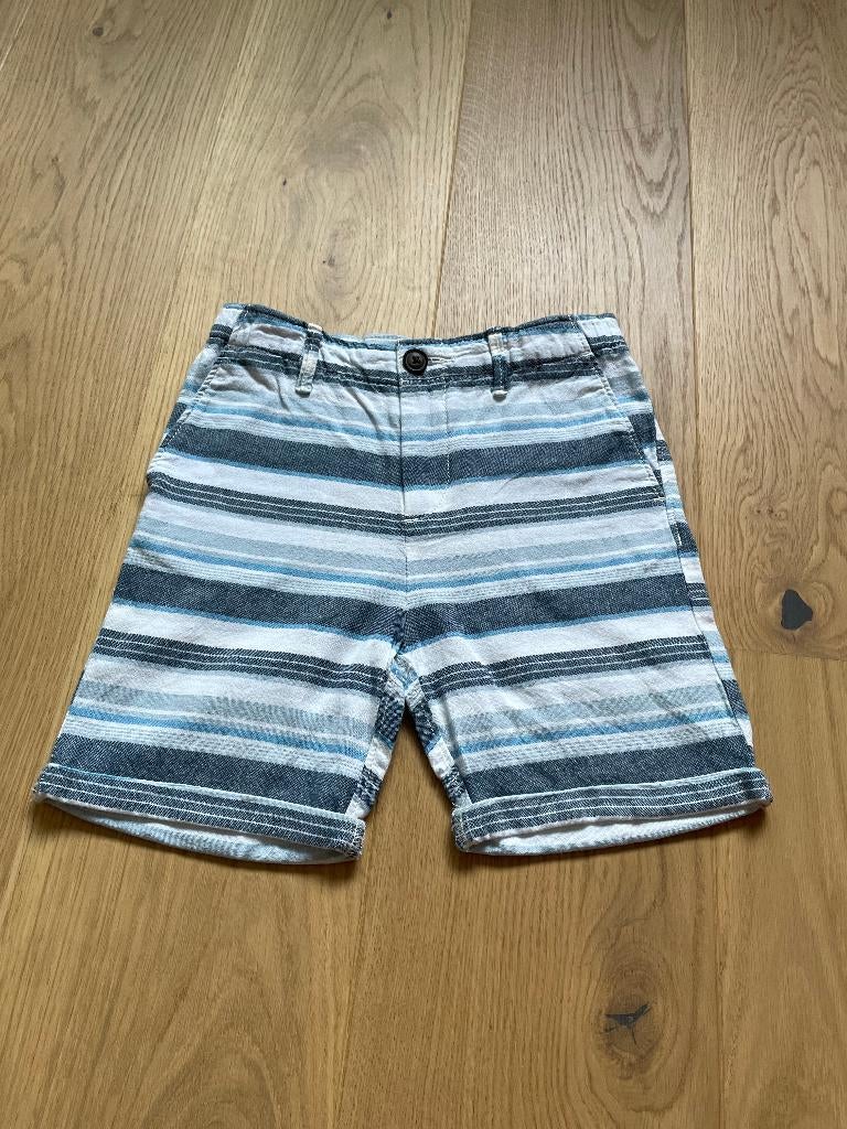 Korte broek blauw streepje maat 116, Kinderen en Baby's, Kinderkleding | Maat 116, Ophalen, Zo goed als nieuw, Jongen, Broek