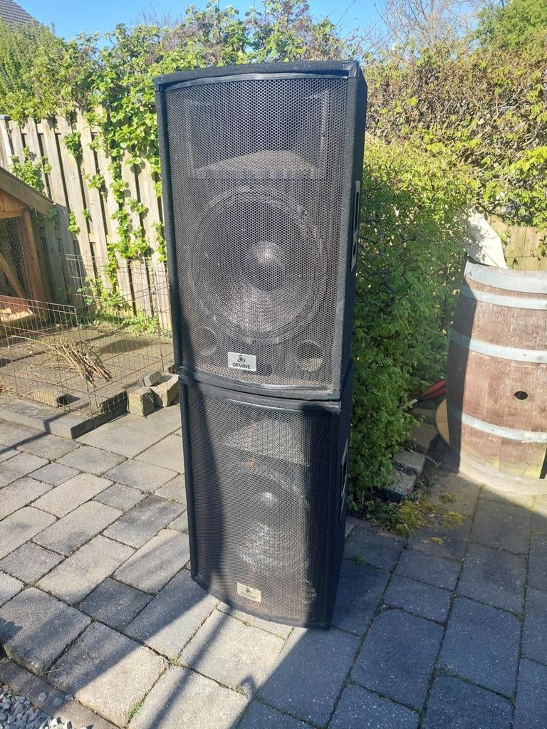 Devine luidsprekers met hangbeugels, Audio, Tv en Foto, Luidsprekers, Gebruikt, Overige merken, Ophalen