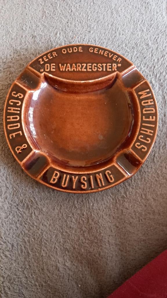 Vintage Asbak Schade & Buysing Jenever Schie, Ophalen of Verzenden, Zo goed als nieuw, Gebruiksvoorwerp