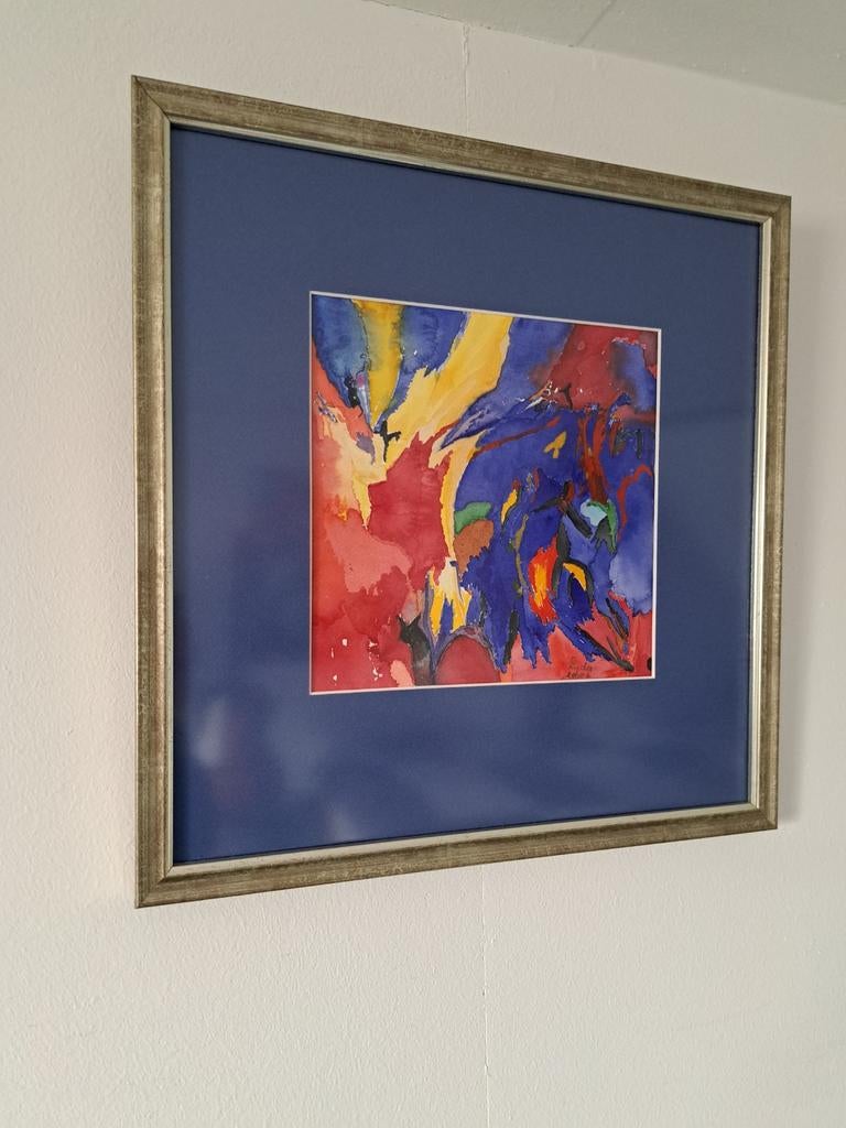 Abstracte aquarel van Lyda, gesigneerd en gedateerd 2005, Ophalen of Verzenden