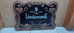 Reclamebord Lindemans (versie die enkel verdeeld werd in off, Verzamelen, Biermerken, Ophalen of Verzenden, Nieuw, Reclamebord, Plaat of Schild