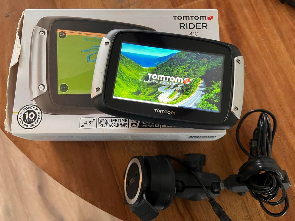 TomTom Rider 410 Great Rides Edition motornavigatie, Ophalen of Verzenden, Zo goed als nieuw