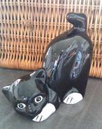 VINTAGE jaren 70 boekensteun zwarte poes keramiek, Antiek en Kunst, Ophalen of Verzenden