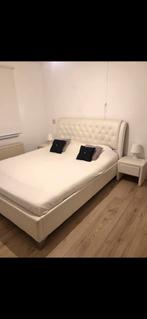 Bed met nachtkastjes en ladekast - Wit, Ophalen, Gebruikt, Wit, Tweepersoons