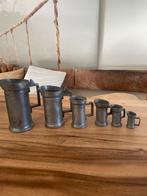 Tinnen Maatbeker Set - 6 Delig, Antiek en Kunst, Antiek | Tin, Ophalen of Verzenden