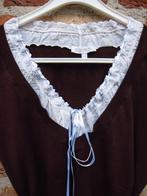 elegante bruine trui van Kookai met wit broderie halsje - xs, Bruin, Kookai, Ophalen of Verzenden, Zo goed als nieuw