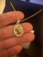 Swarovski ketting zwaan met doos - Zo goed als nieuw, Ophalen of Verzenden, Zo goed als nieuw, Goud, Overige materialen