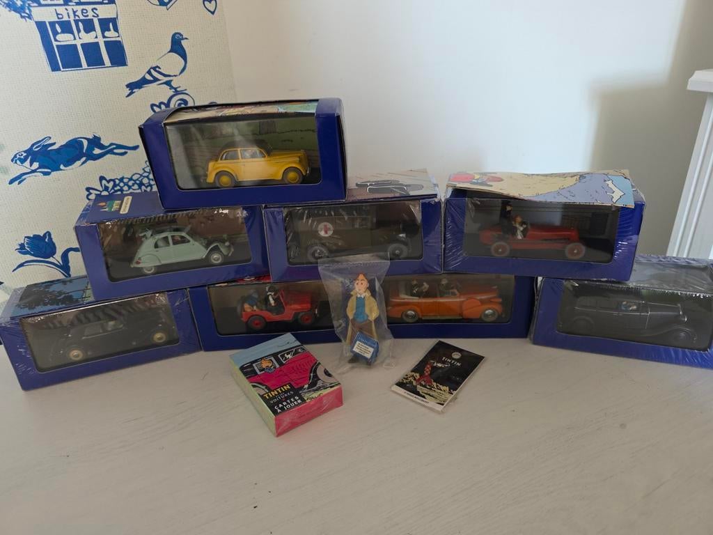 Kuifje miniatuurauto's - complete verzamelset (8 stuks), Overige merken, 1:50 of kleiner, Auto, Ophalen of Verzenden