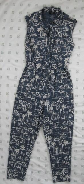 Yessica blauwe jumpsuit, maat 38, mouwloos, met kraag, Kleding | Dames, Jumpsuits, Maat 38/40 (M), Blauw, Yessica, Ophalen of Verzenden