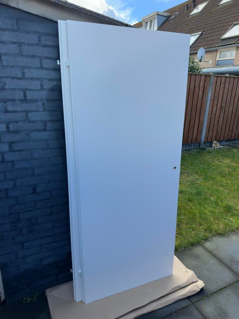 Witte binnendeuren met zwart deurkrukken 200x83 rechts, Ophalen, 80 tot 100 cm, Binnendeur, Zo goed als nieuw