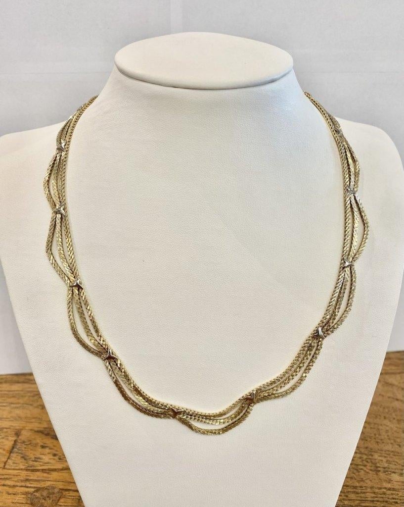 Gouden Collier Sierlijke Schakel 14 KRT // 39,5 gram, Sieraden, Tassen en Uiterlijk, Kettingen, Ophalen of Verzenden, Zo goed als nieuw