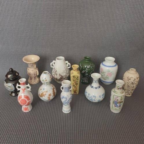 Vintage ca 1990's Japanse miniatuurvaasjes van Franklin Mint, Ophalen of Verzenden
