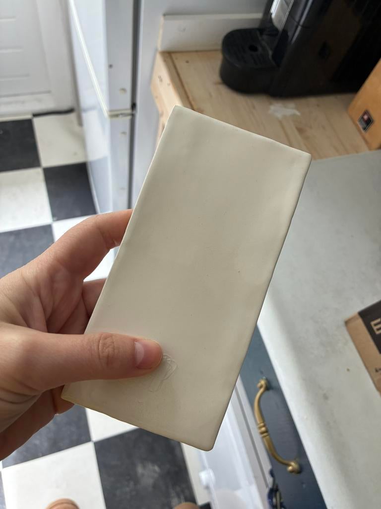 Handgevormde witte tegeltjes, Ophalen, Minder dan 20 cm, Zo goed als nieuw, Minder dan 5 m²