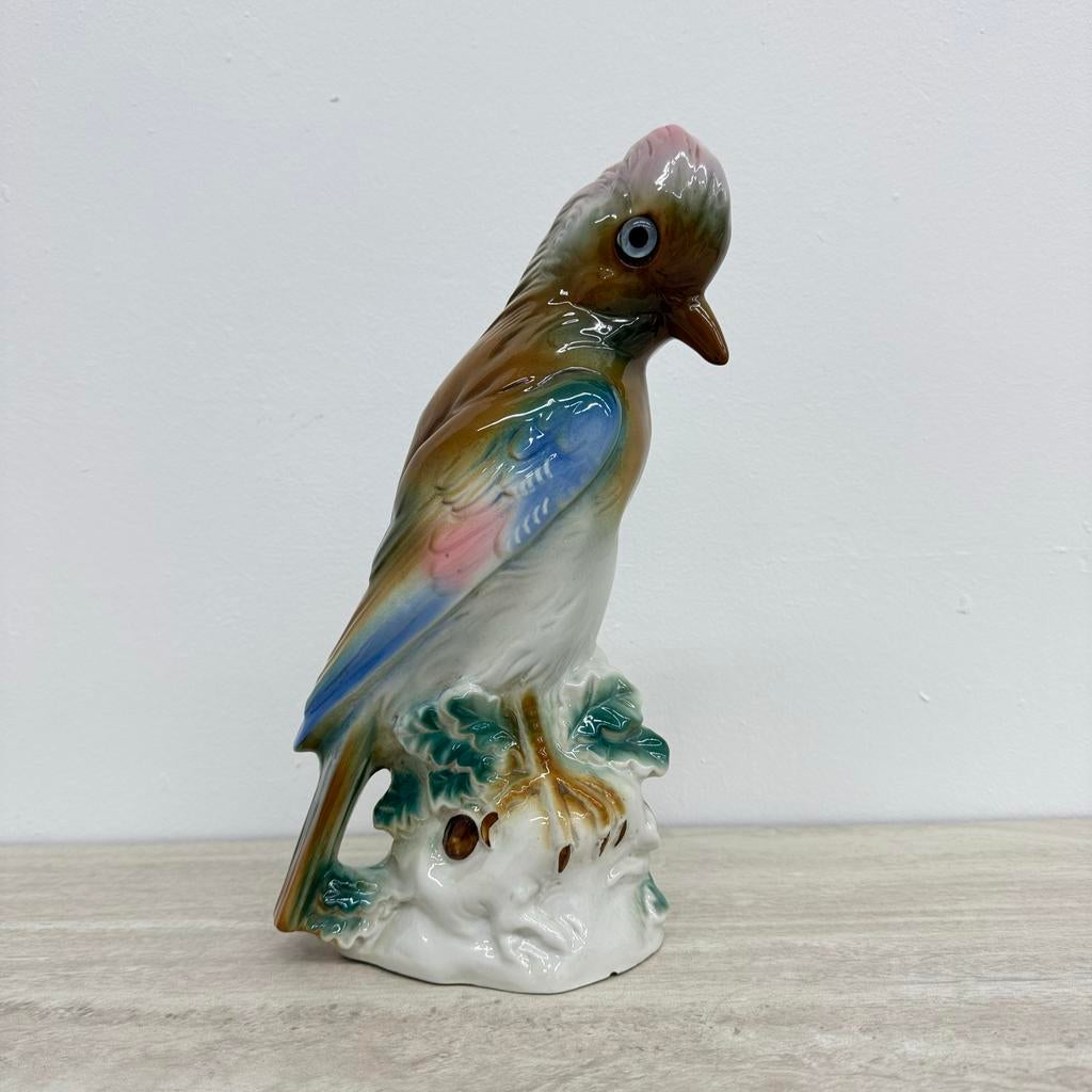 Vintage Jaren '50 Keramische Tafellamp Vogel, Ophalen of Verzenden