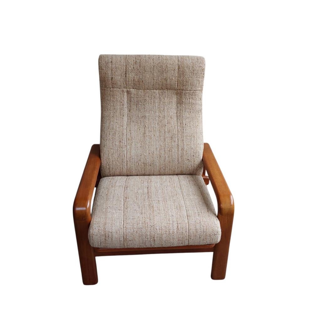 L. Olsen & Son Mobelfabrik (DK)vintage fauteuil, Ophalen, Gebruikt, 75 tot 100 cm, Stof