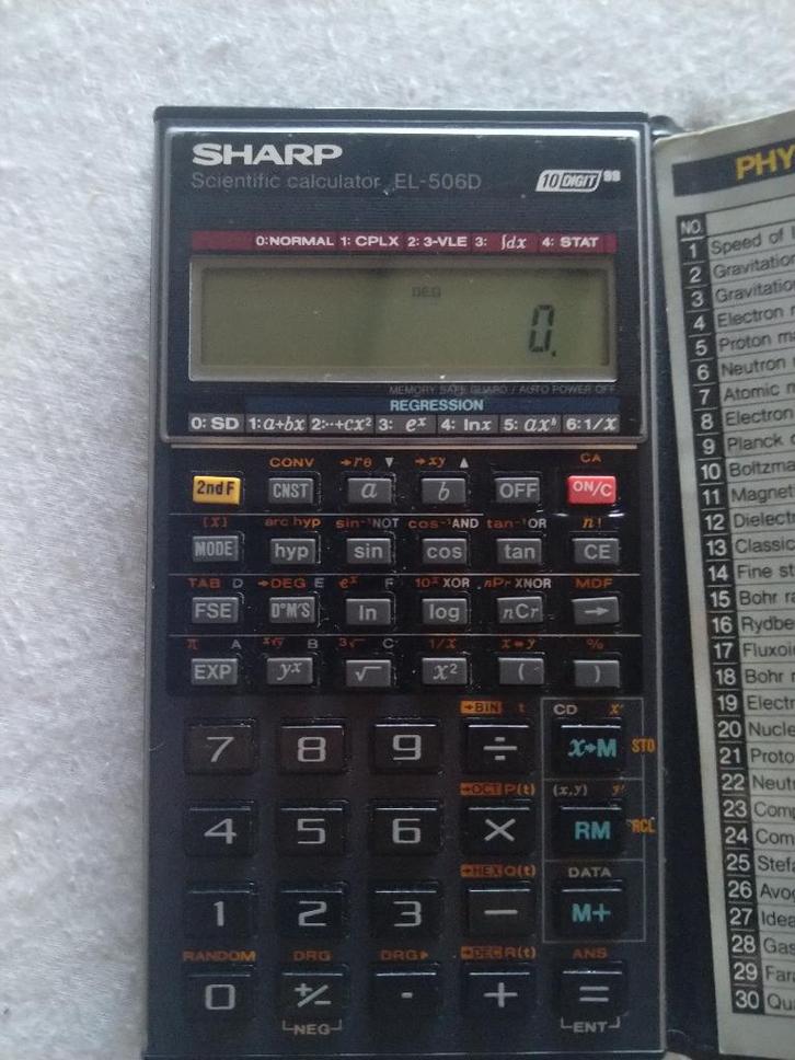 0220 - Sharp EL-506D Scientific Calculator – Vintage 90's, Diversen, Rekenmachines, Zo goed als nieuw, Ophalen of Verzenden