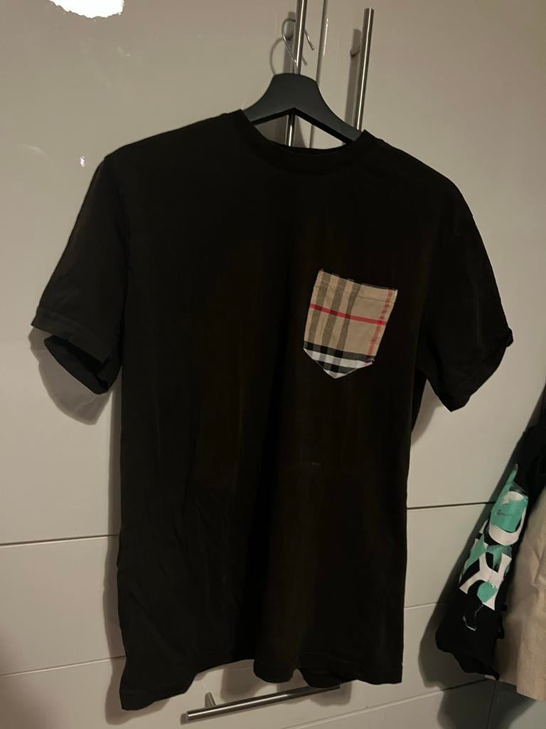 Burberry T-shirt met ruitjeszak, Kleding | Heren, T-shirts, Ophalen of Verzenden, Zo goed als nieuw, Maat 48/50 (M), Zwart