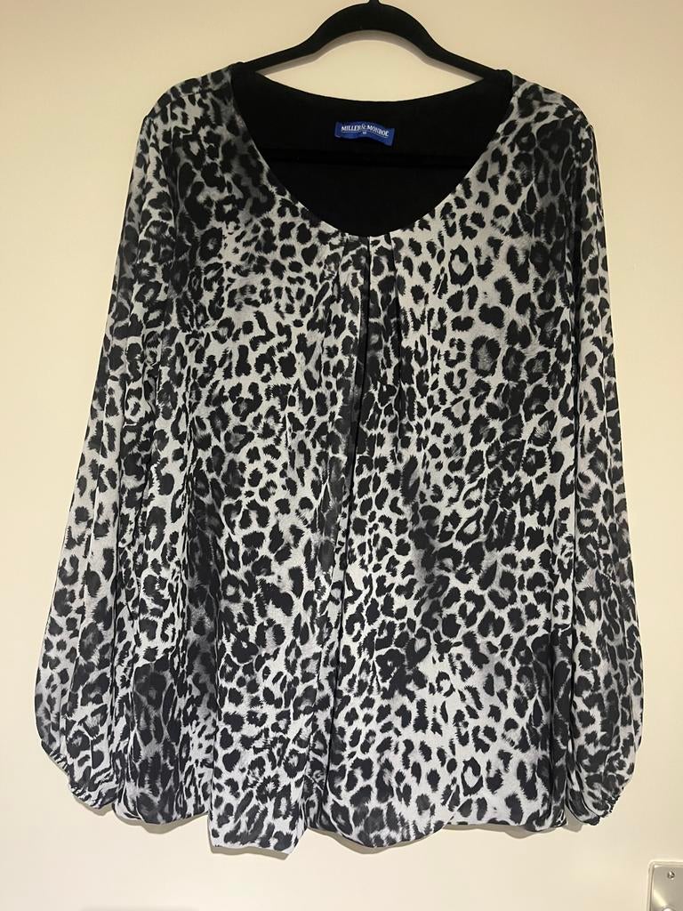 Miller & Monroe blouse maat 46, Ophalen of Verzenden, Zo goed als nieuw, Zwart, Blouse of Tuniek