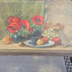 Schilderij stilleven bloemen en fruit. H. Hubregtse, Ophalen