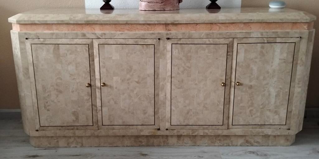 Dressoir en ronde tafel en bijzettafels, Ophalen, Zo goed als nieuw, 25 tot 50 cm