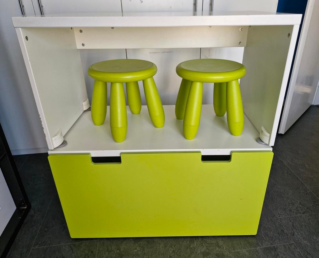 Ikea Småstad 2x tafel, 2x krukje, 1x lade, Ophalen, Gebruikt, Tafel(s) en Stoel(en)