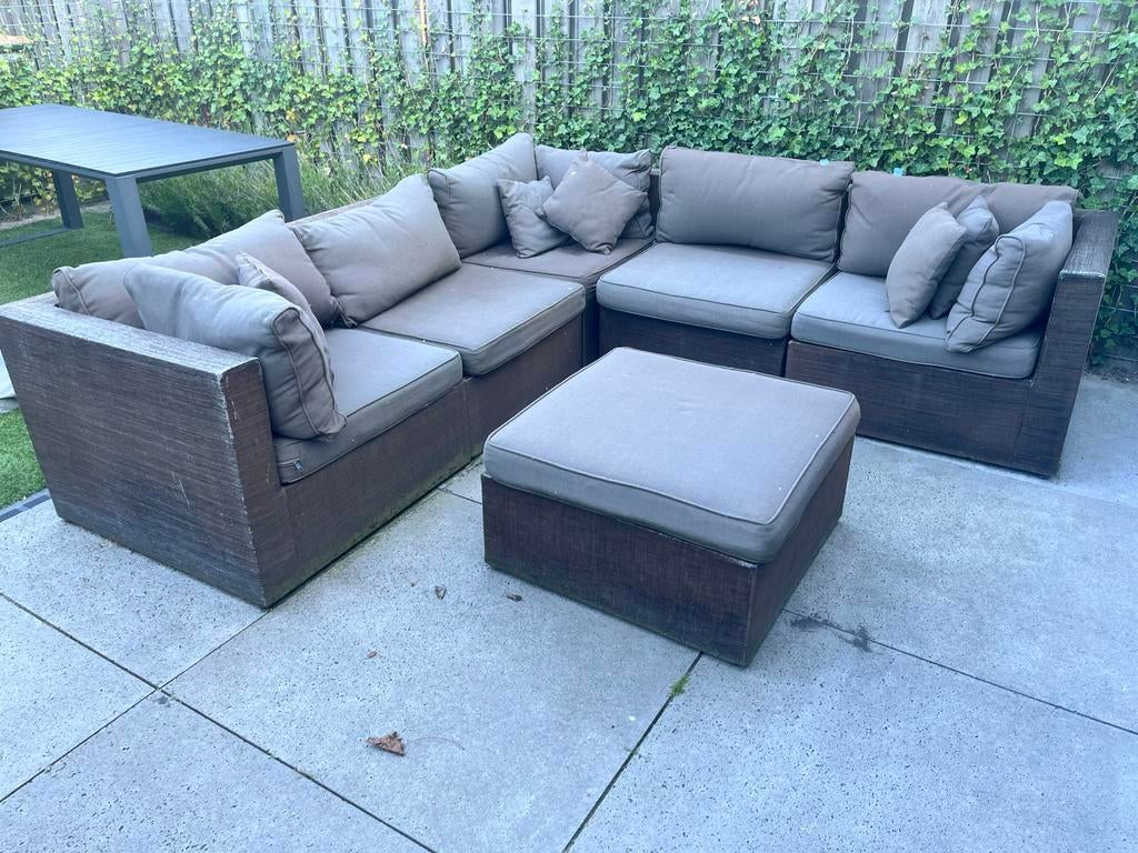 Loungeset, Tuin en Terras, Tuinsets en Loungesets, Ophalen, Gebruikt, 6 zitplaatsen, Loungeset