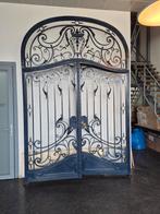 Stalen poort met sierlijke krullen, 2270x3420mm, Gebruikt, Staal, 200 cm of meer, Ophalen of Verzenden