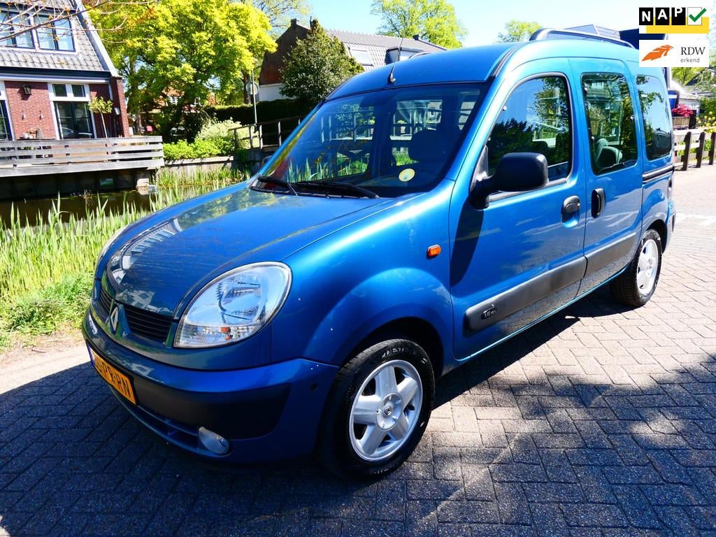 Renault Kangoo 1.6-16V Privilège 95pk Airco Trekhaak 1150kg, Auto's, Renault, Stof, Gebruikt, Blauw, 49 €/maand
