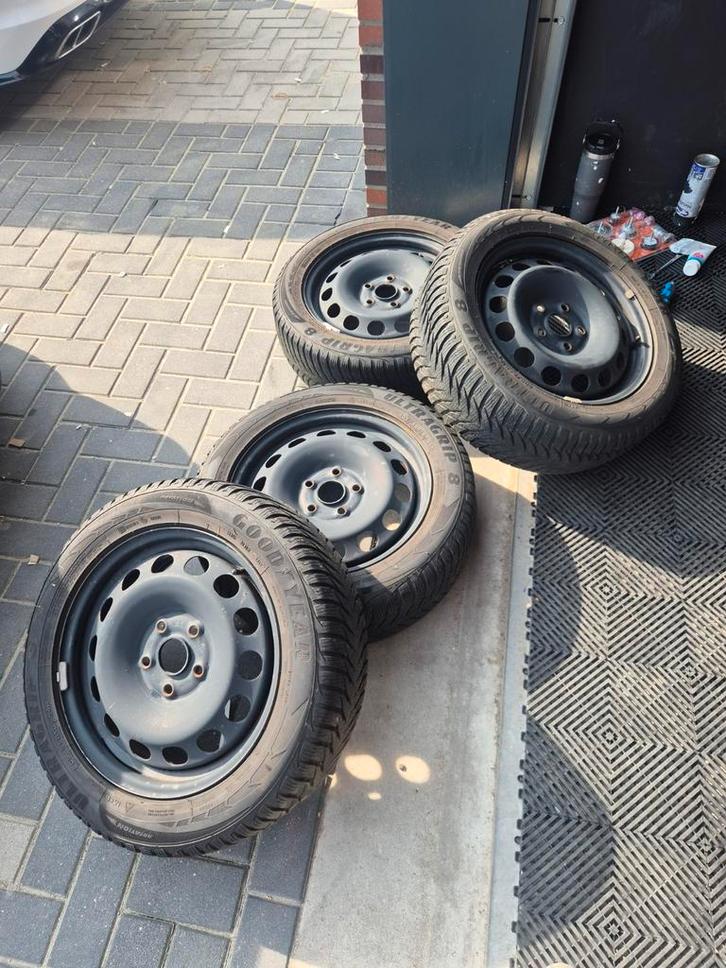 Stalen velgen velgenset 16 inch met banden VW Audi e.d., Auto diversen, Auto-accessoires, Gebruikt, Ophalen of Verzenden