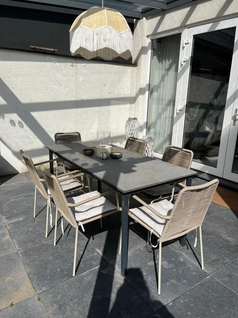 natuurstenen tuintafel - 170x80x76cm, Tuin en Terras, Ophalen, Gebruikt, Rechthoekig, Overige materialen